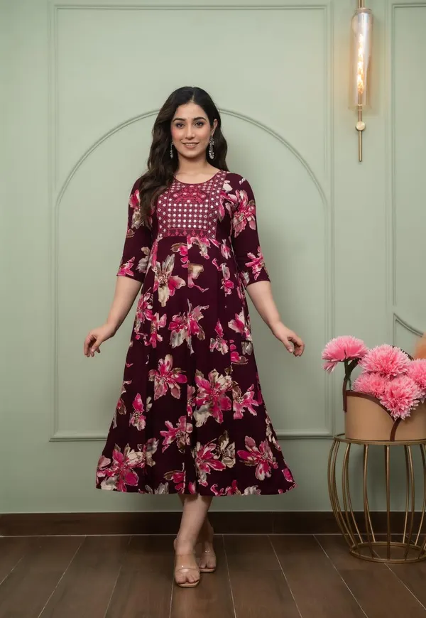 Premium Foil Rayon Anarkali Kurti | AK1692